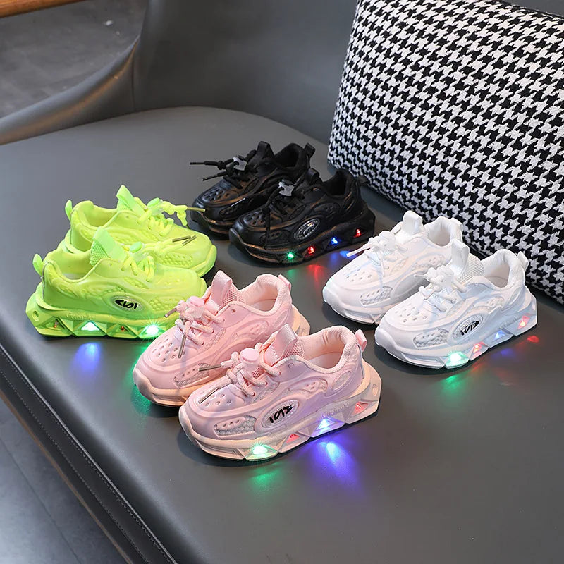 Breathable Sneakers Shoes with Multicolor LED for Children-0